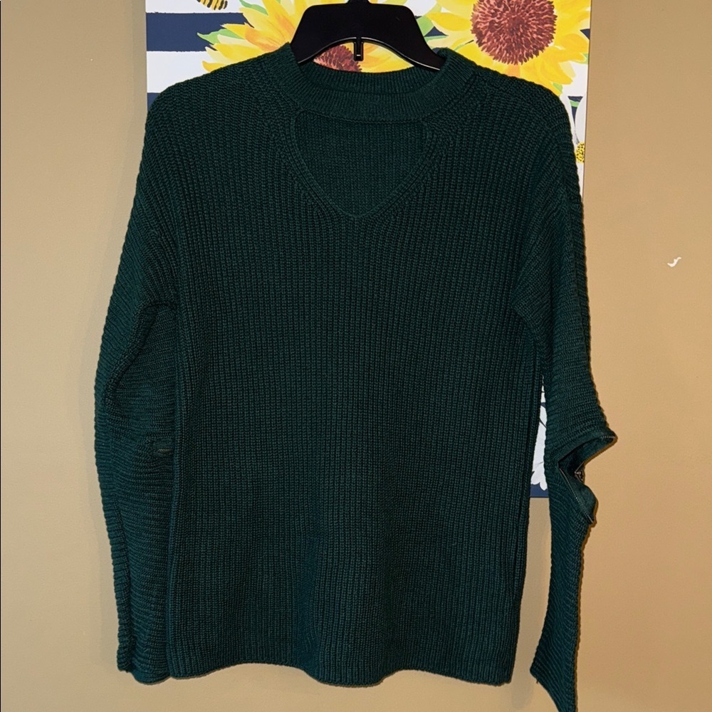 Saks Fifth Avenue Deep Green V-Neck Sweater